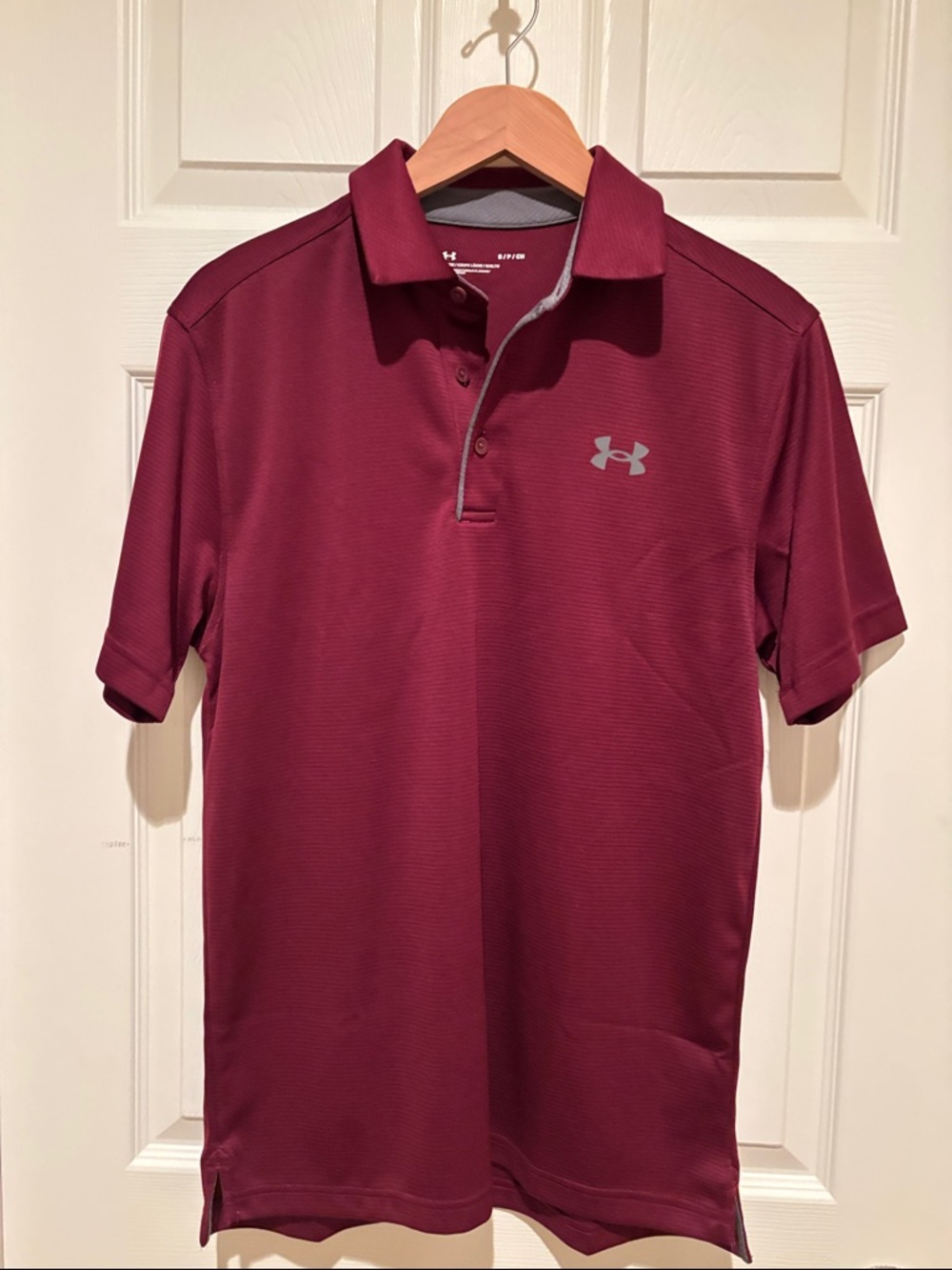Under Armour Men’s Maroon Polo with Gray Logo